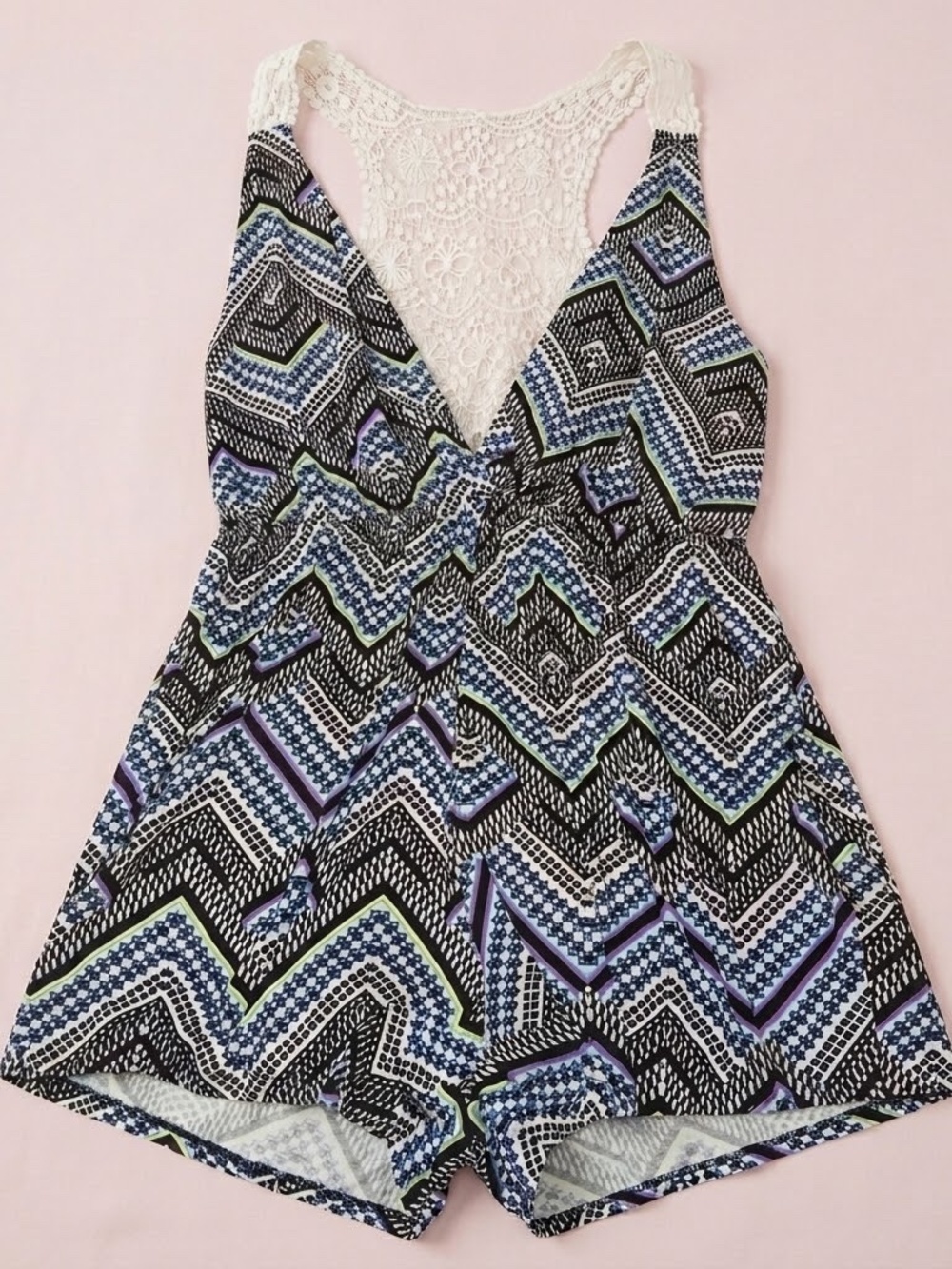 NWT Atmosphere Black Geometric Romper